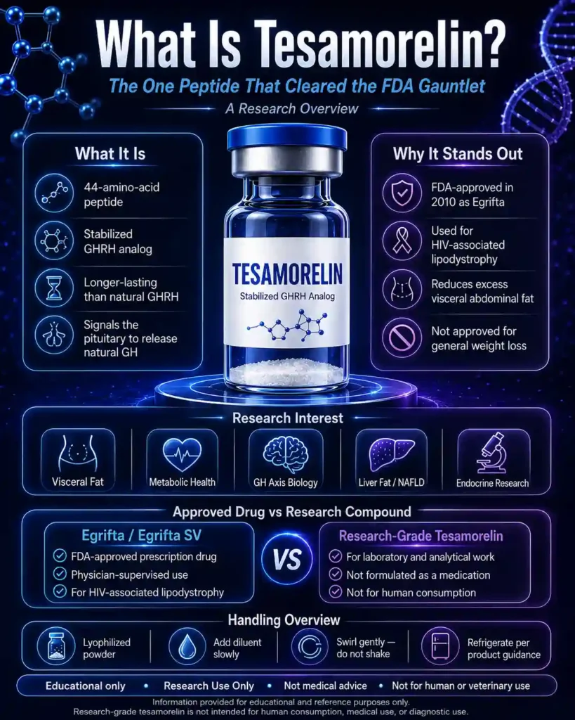 Tesamorelin: The One Peptide That Actually Made It Through the FDA Gauntlet