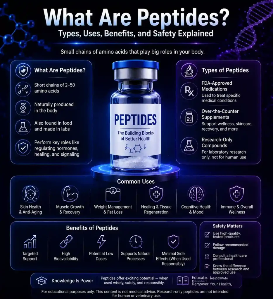 What Are Peptides? Types, Uses, Benefits, and Safety Explained